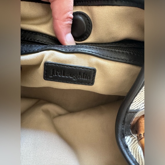 J. McLaughlin Fiona bag with bamboo handle and crossbody strap, EUC, STUNNING - Picture 2 of 6